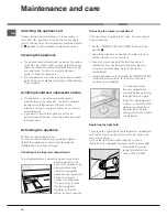 Предварительный просмотр 16 страницы Hotpoint Ariston BSZ 3021 V TK Operating Instructions Manual