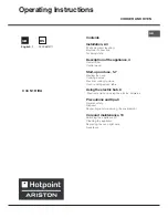 Hotpoint Ariston C 30 N1 R/HA Operating Instructions Manual preview