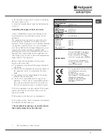 Preview for 3 page of Hotpoint Ariston C3VM5R /HA Operating Instructions Manual