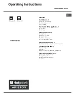 Предварительный просмотр 1 страницы Hotpoint Ariston CE60P1 GR/HA Operating Instructions Manual