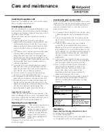 Предварительный просмотр 11 страницы Hotpoint Ariston CE6VP5 CR/HA Operating Instructions Manual