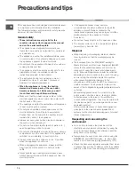 Предварительный просмотр 10 страницы Hotpoint Ariston CE6VP5 GR/HA Operating Instructions Manual