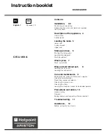 Preview for 1 page of Hotpoint Ariston CIS LI 460 A Instruction Booklet