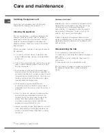 Preview for 8 page of Hotpoint Ariston CISKBT 6001 H IX Operating Instructions Manual