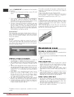 Предварительный просмотр 18 страницы Hotpoint Ariston EBLHxxxxxF Series Operating Instructions Manual