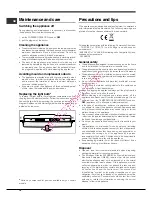 Предварительный просмотр 18 страницы Hotpoint Ariston EBM18210F Operating Instructions Manual