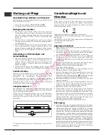 Предварительный просмотр 26 страницы Hotpoint Ariston EBM18210F Operating Instructions Manual