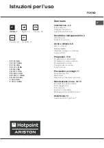 Предварительный просмотр 1 страницы Hotpoint Ariston F 1012.1 IX/HA Operating Instructions Manual