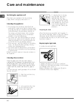 Предварительный просмотр 26 страницы Hotpoint Ariston F 1012.1 IX/HA Operating Instructions Manual