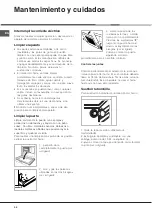 Предварительный просмотр 54 страницы Hotpoint Ariston F 1012.1 IX/HA Operating Instructions Manual