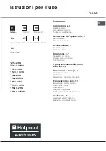 Предварительный просмотр 1 страницы Hotpoint Ariston F 52 C.2 IX/HA Operating Instructions Manual