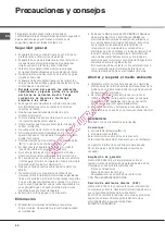 Предварительный просмотр 40 страницы Hotpoint Ariston F 53 C.1 IX/HA Operating Instructions Manual