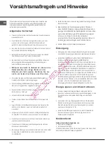 Предварительный просмотр 70 страницы Hotpoint Ariston F 53 C.1 IX/HA Operating Instructions Manual