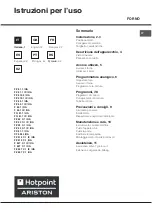 Preview for 2 page of Hotpoint Ariston F 60.1 /HA Operating Instructions Manual