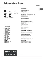 Hotpoint Ariston F 60.1 IX/XA Operating Instructions Manual предпросмотр