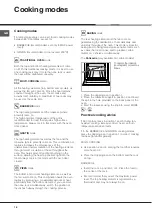 Предварительный просмотр 18 страницы Hotpoint Ariston F 60.1 IX/XA Operating Instructions Manual