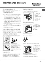 Предварительный просмотр 21 страницы Hotpoint Ariston F 60.1 IX/XA Operating Instructions Manual