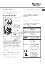 Предварительный просмотр 3 страницы Hotpoint Ariston f 63 C.1 IX/HA Operation Instruction Manual