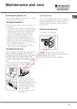 Предварительный просмотр 23 страницы Hotpoint Ariston f 63 C.1 IX/HA Operation Instruction Manual