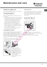 Предварительный просмотр 23 страницы Hotpoint Ariston F 76 C.2 IX/HA Operating Instructions Manual