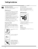 Предварительный просмотр 40 страницы Hotpoint Ariston FB 52 AC.1/HA Operating Instructions Manual