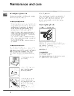 Предварительный просмотр 70 страницы Hotpoint Ariston FB 52 AC.1/HA Operating Instructions Manual