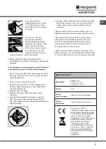 Предварительный просмотр 61 страницы Hotpoint Ariston FB G IX/HA Operating Instructions Manual