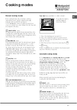 Предварительный просмотр 21 страницы Hotpoint Ariston FC 101 GP.1 IX/HA Operating Instructions Manual