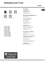 Hotpoint Ariston FC 101 P.1 IX/HA Operating Instructions Manual preview