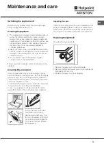 Предварительный просмотр 19 страницы Hotpoint Ariston FH 21 IX/HA Operating Instructions Manual