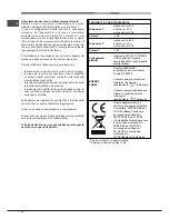 Предварительный просмотр 14 страницы Hotpoint Ariston FHR640OW Operating Instructions Manual