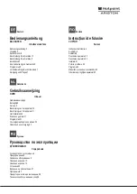 Предварительный просмотр 2 страницы Hotpoint Ariston FHS 21 IX/HA S Operating Instructions Manual