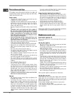 Предварительный просмотр 26 страницы Hotpoint Ariston FK 1032E C 0 X/HA Operating Instructions Manual