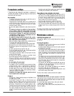 Предварительный просмотр 15 страницы Hotpoint Ariston FK 61.1 X/HA Operating Instructions Manual