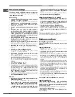 Предварительный просмотр 24 страницы Hotpoint Ariston FK 61 (AN)/HA S Operating Instructions Manual