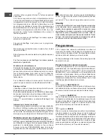 Предварительный просмотр 36 страницы Hotpoint Ariston FK 89 E .20 X/HA S Operating Instructions Manual