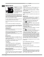 Предварительный просмотр 16 страницы Hotpoint Ariston FK 89EL .20 X Operating Instructions Manual