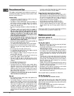 Предварительный просмотр 20 страницы Hotpoint Ariston FK 89EL .20 X Operating Instructions Manual