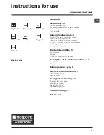 Preview for 1 page of Hotpoint Ariston FMD 823 Instructions For Use Manual