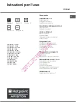 Hotpoint Ariston FQ 103 GP.1 F/HA Operating Instructions Manual preview