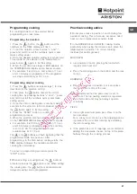 Preview for 21 page of Hotpoint Ariston FQ 103 GP.1 F/HA Operating Instructions Manual