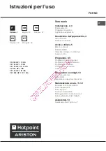 Hotpoint Ariston FQ 103 GP.1 /HA Installation Manual preview