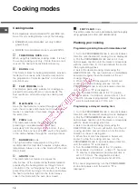 Предварительный просмотр 18 страницы Hotpoint Ariston FT850GP.1 IX/Y/HA Operating Instructions Manual