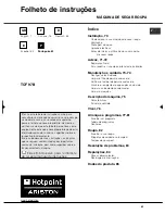 Preview for 69 page of Hotpoint Ariston FTCF 87B Instruction Booklet