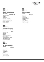 Preview for 2 page of Hotpoint Ariston FTGHL 751 D/IX/HA LPG Operating Instructions Manual