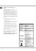 Preview for 70 page of Hotpoint Ariston HH 50 /HA Operating Instructions Manual