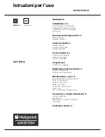 Preview for 1 page of Hotpoint Ariston LDF 12314 Operating Instructions Manual