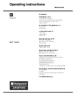 Preview for 13 page of Hotpoint Ariston LDF 12314 Operating Instructions Manual