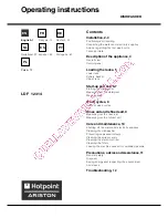 Hotpoint Ariston LDF 12314 Operating Instructions Manual preview