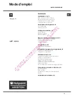 Предварительный просмотр 13 страницы Hotpoint Ariston LDF 12314 Operating Instructions Manual